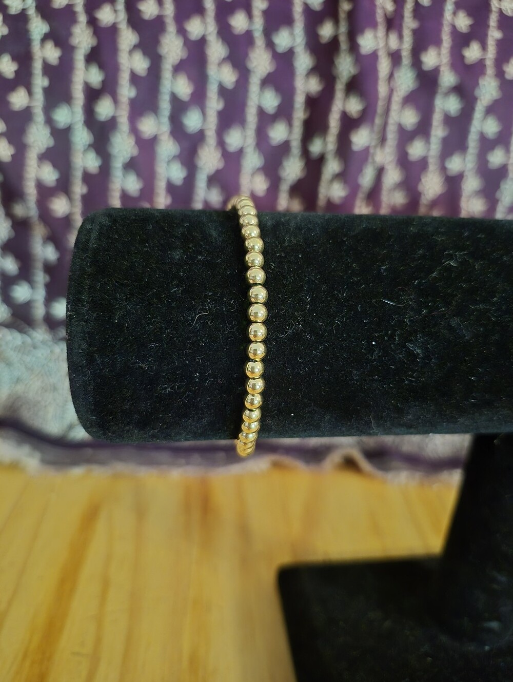 Gold Beaded Stretch Bracelet - Women Jewelry